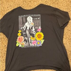 Dollcake Black Tee with Floral Graphic